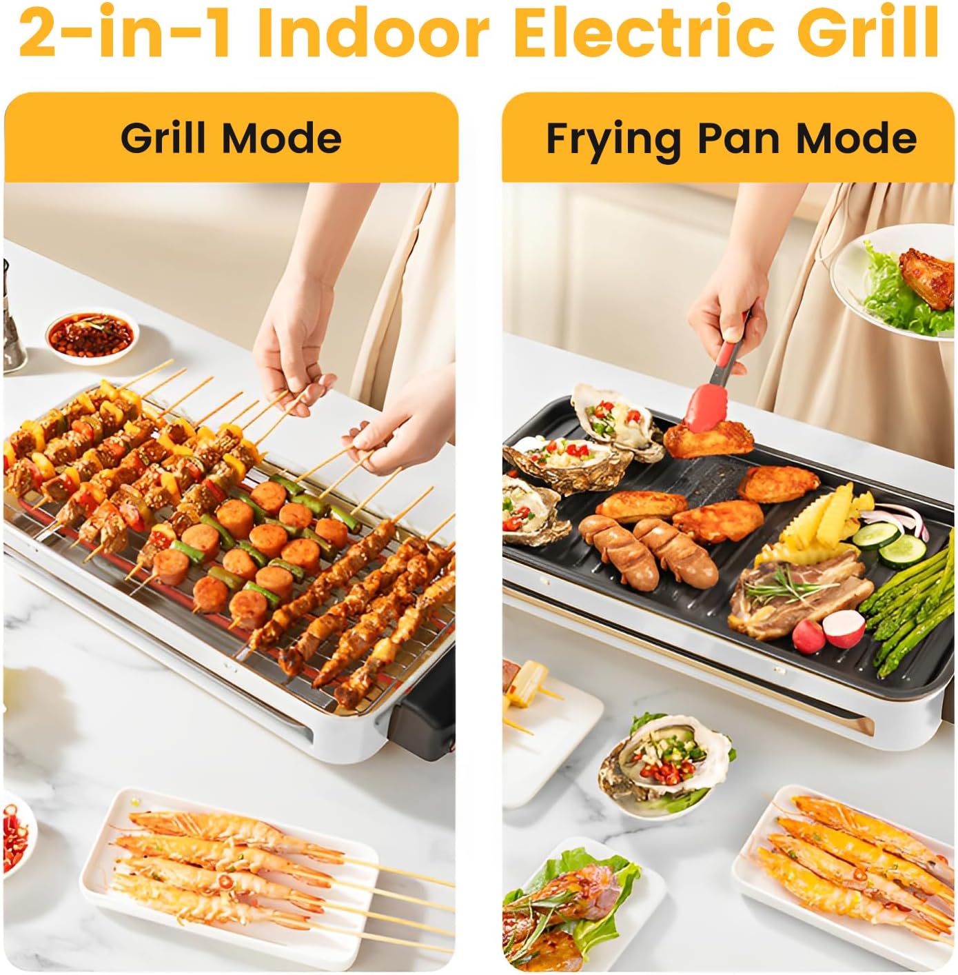 Indoor Electric Grill – Grill Flavor, No Smoke, Non-stick