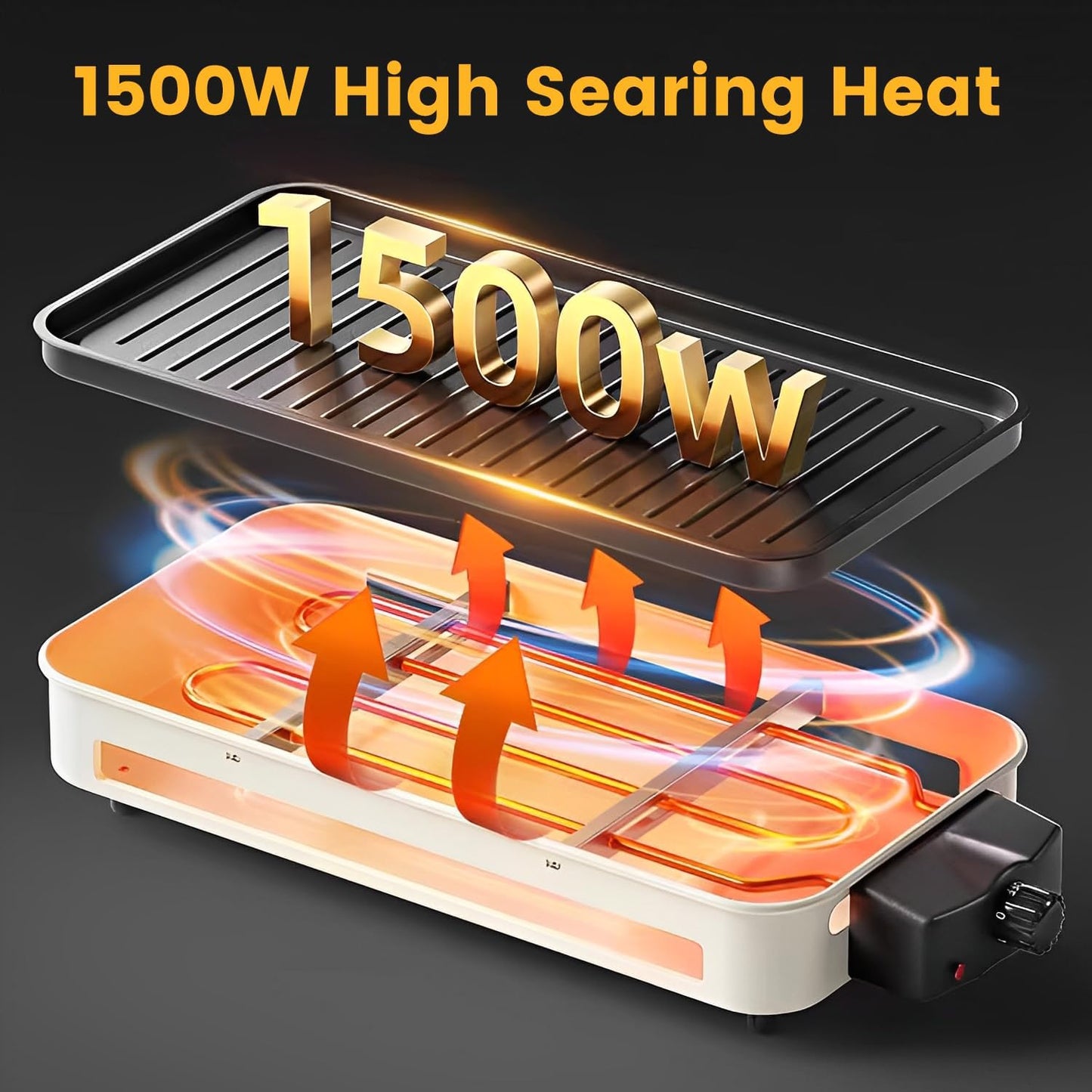 Indoor Electric Grill – Grill Flavor, No Smoke, Non-stick