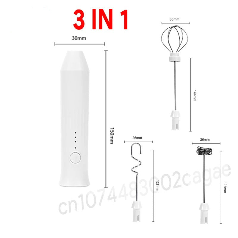 Type-C Rechargeable Milk Frother – Stainless Steel Handheld Mixer for Coffee, Lattes, and More