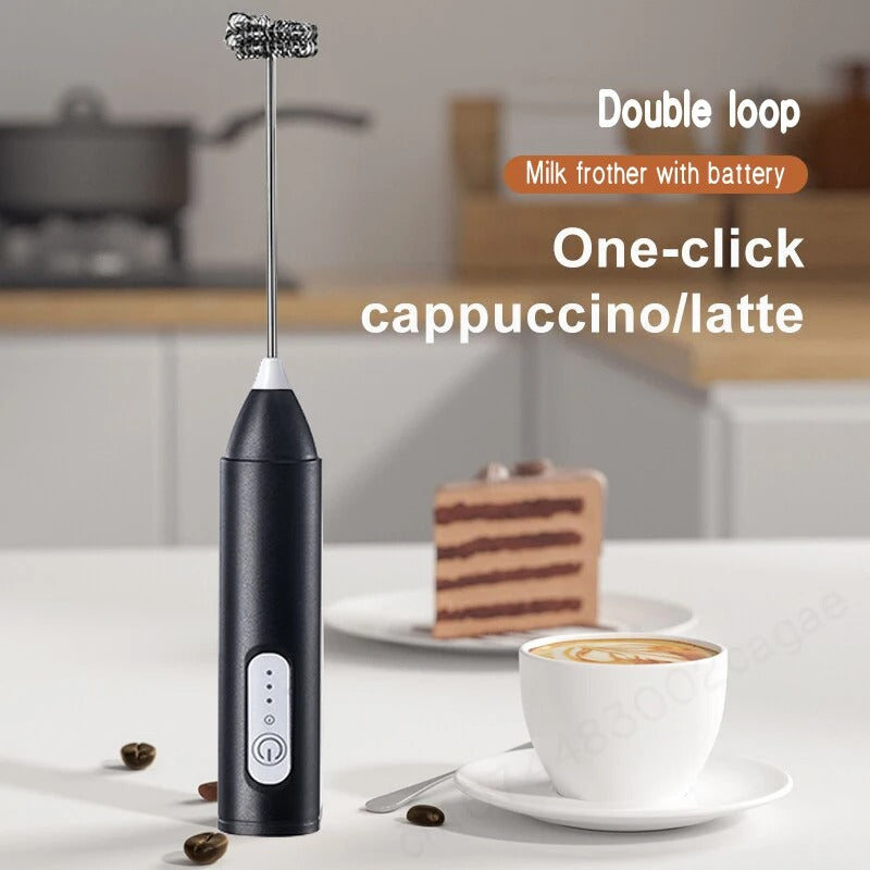 Type-C Rechargeable Milk Frother – Stainless Steel Handheld Mixer for Coffee, Lattes, and More