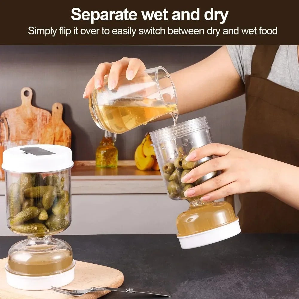 Pickle Dry-Wet Separation Jar – Keep Your Pickles Crisp & Fresh!