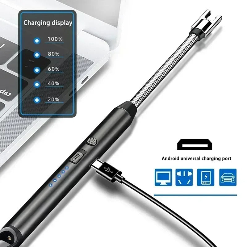 Rechargeable Windproof Arc Lighter – Flexible Neck, Flameless, USB Powered