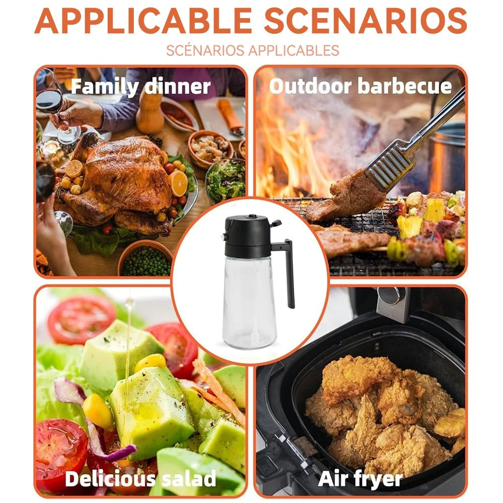 2-in-1 Oil Dispenser Bottle – Spray & Pour Functionality