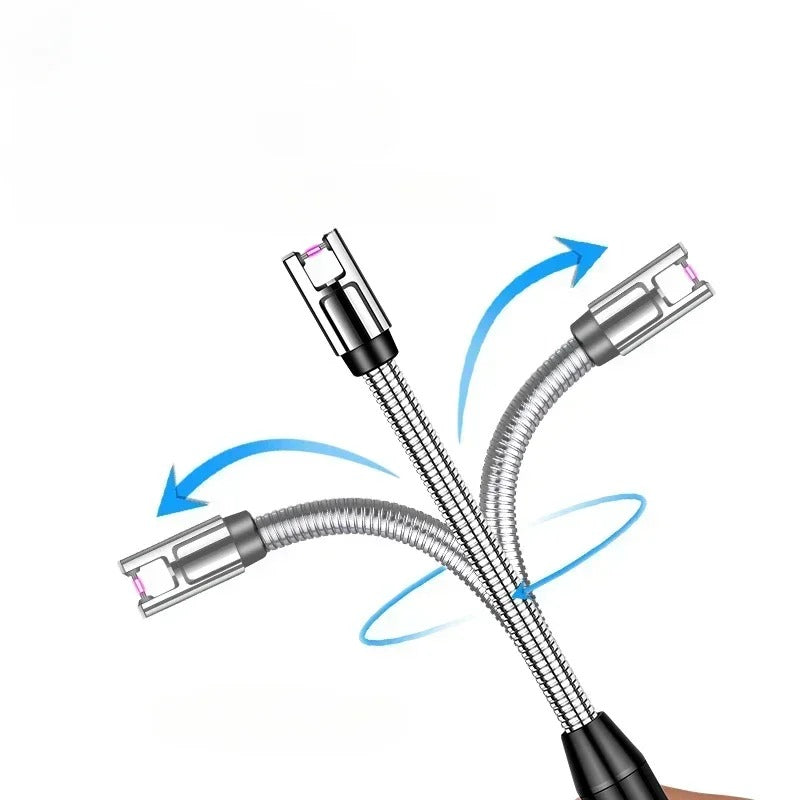 Rechargeable Windproof Arc Lighter – Flexible Neck, Flameless, USB Powered