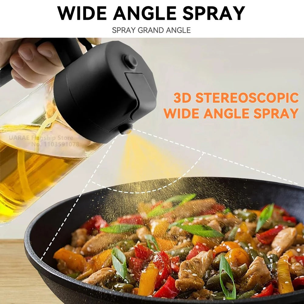 2-in-1 Oil Dispenser Bottle – Spray & Pour Functionality