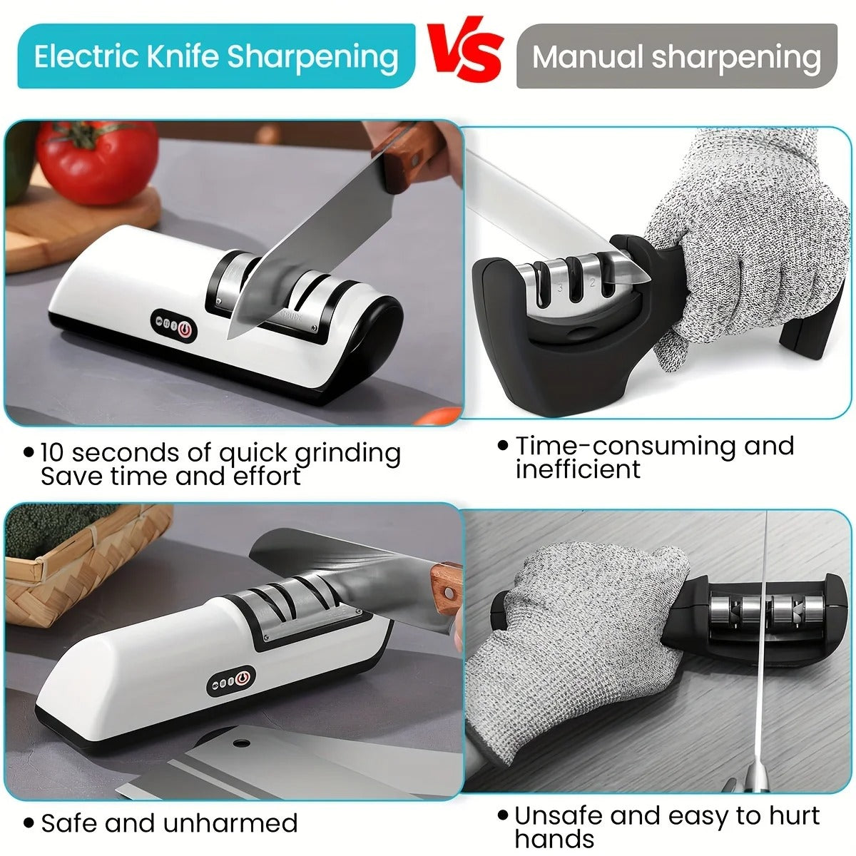Electric Kitchen Knife Sharpener – Sharp Edges in Seconds