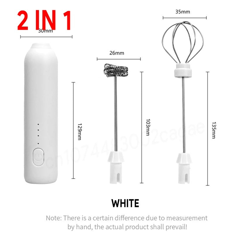 Type-C Rechargeable Milk Frother – Stainless Steel Handheld Mixer for Coffee, Lattes, and More