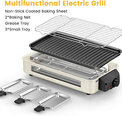 Indoor Electric Grill – Grill Flavor, No Smoke, Non-stick