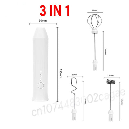 Type-C Rechargeable Milk Frother – Stainless Steel Handheld Mixer for Coffee, Lattes, and More