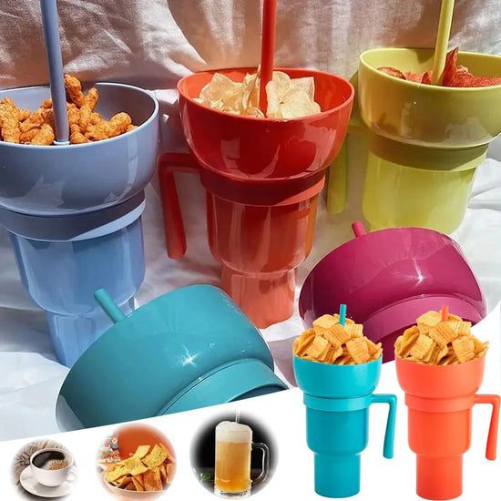 2-in-1 Leak-Proof Snack & Drink Tumbler – Portable, Reusable, & Fun!