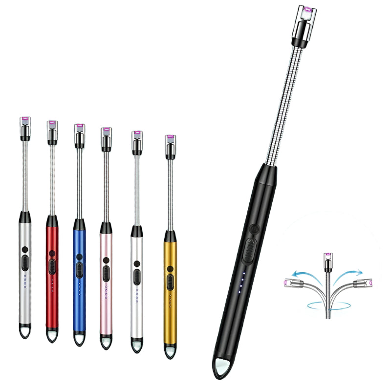 Rechargeable Windproof Arc Lighter – Flexible Neck, Flameless, USB Powered