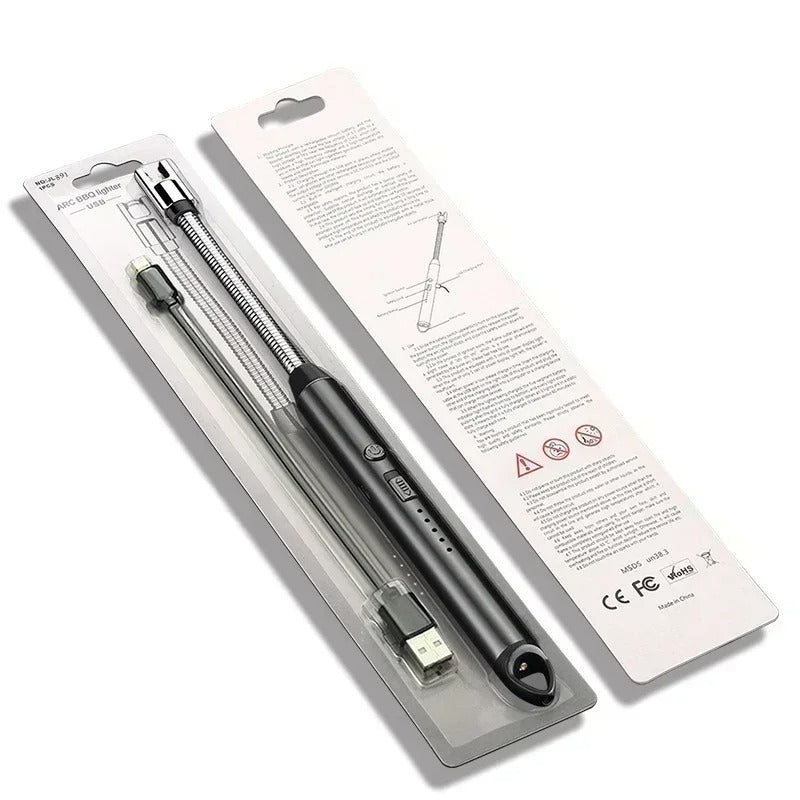 Rechargeable Windproof Arc Lighter – Flexible Neck, Flameless, USB Powered