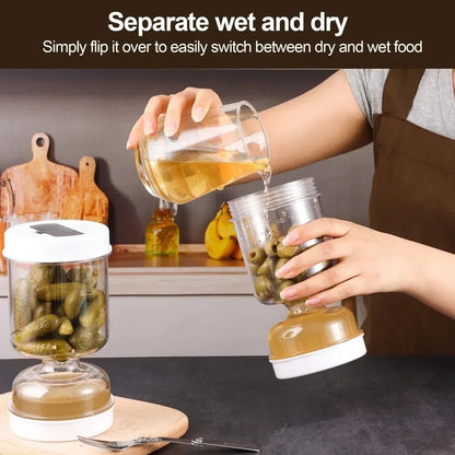 Pickle Dry-Wet Separation Jar – Keep Your Pickles Crisp & Fresh!