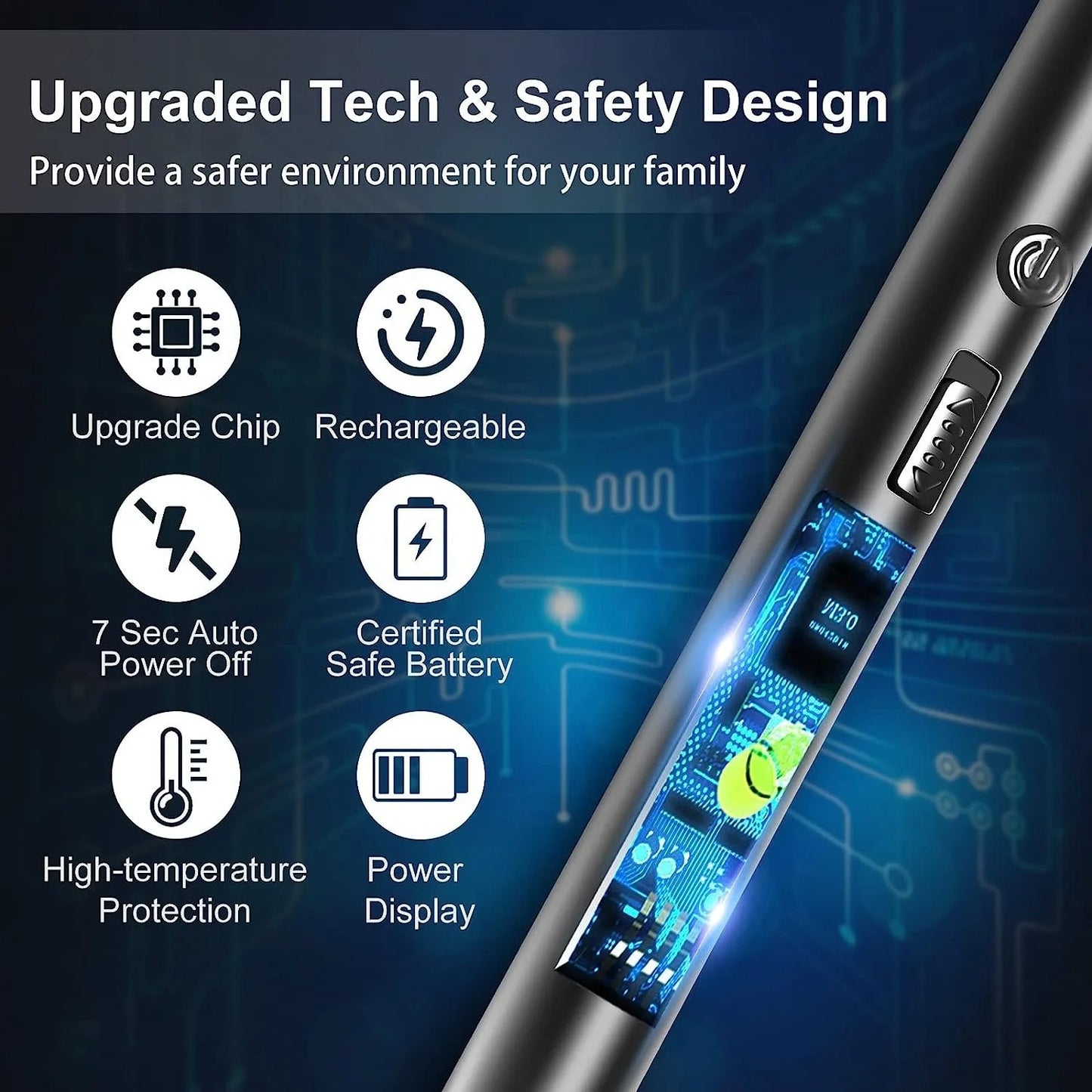 Rechargeable Windproof Arc Lighter – Flexible Neck, Flameless, USB Powered