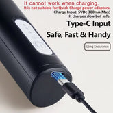 Type-C Rechargeable Milk Frother with USB-C cable, Type-C Rechargeable Milk Frother creating coffee foam, Type-C Rechargeable Milk Frother stainless steel body, Type-C Rechargeable Milk Frother portable handheld design, Type-C Rechargeable Milk Frother frothing cup of latte