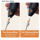 Type-C Rechargeable Milk Frother with USB-C cable, Type-C Rechargeable Milk Frother creating coffee foam, Type-C Rechargeable Milk Frother stainless steel body, Type-C Rechargeable Milk Frother portable handheld design, Type-C Rechargeable Milk Frother frothing cup of latte