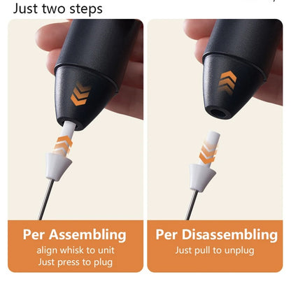 Type-C Rechargeable Milk Frother – Stainless Steel Handheld Mixer for Coffee, Lattes, and More