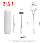 Type-C Rechargeable Milk Frother with USB-C cable, Type-C Rechargeable Milk Frother creating coffee foam, Type-C Rechargeable Milk Frother stainless steel body, Type-C Rechargeable Milk Frother portable handheld design, Type-C Rechargeable Milk Frother frothing cup of latte