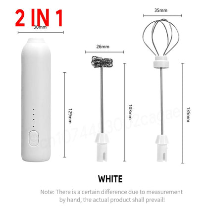 Type-C Rechargeable Milk Frother – Stainless Steel Handheld Mixer for Coffee, Lattes, and More